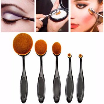 Binmer(TM)10PC/Set Toothbrush Eyebrow Foundation Eyeliner Lip Oval Brushes Foundation Brush (5PC/Set)