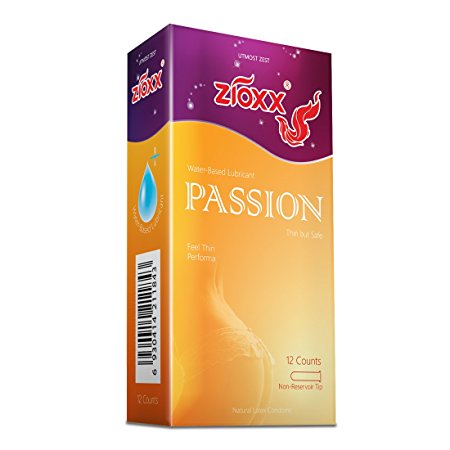 Zioxx Water Based Lube Non Reservoir Tip Passion Condom 12 Counts