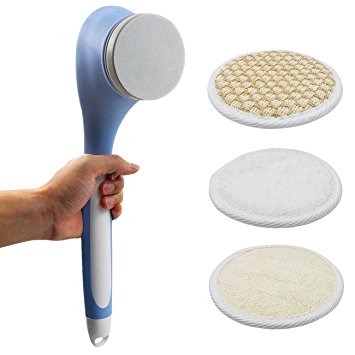 Body Wash Brush—Electronic Spin Spa Body Brush with 3 Attachments-- Instantly Soothes Tired Muscles—Perfect Gift for Parents and Friends