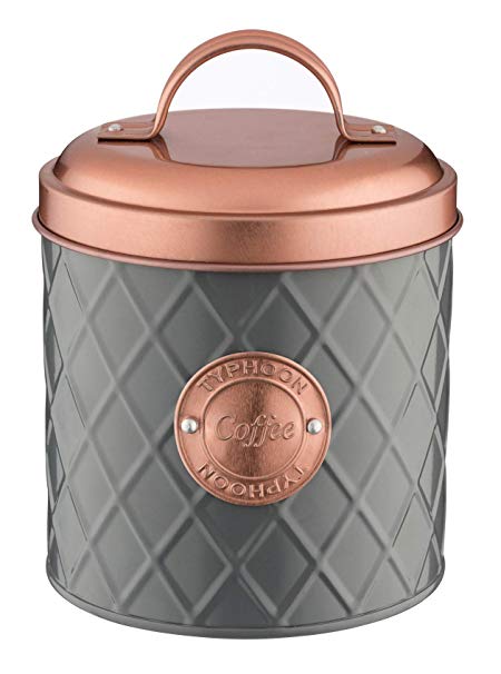 Typhoon Henrik Coffee Storage Canister with Copper Lid, 1 Litre, Grey/Copper