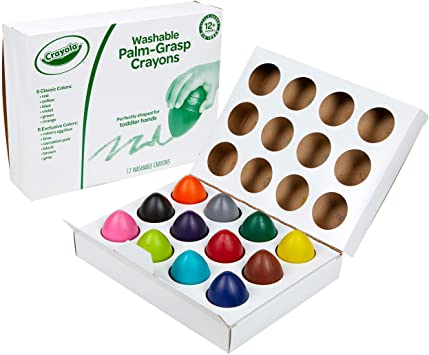 Crayola Palm Grasp Crayons, Egg Crayons, Gift for Toddlers, 12 Count