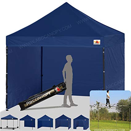 ABCCANOPY 8'x 8' Ez Pop-up Canopy Tent Commercial Instant Tent with 4 Removable SideWalls and Roller Bag,Bonus 4 SandBags