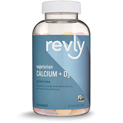 Amazon Brand – Revly Calcium with Vitamin D3, 90 Gummies, 45-Day Supply, Vegetarian, Non-GMO