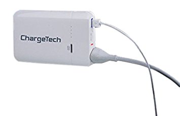 ChargeTech - 12,000mAh WHITE Portable Battery Pack w/ AC Outlet & USB Ports - Universal Power Bank for MacBooks, Laptops, iPhone, iPad, Samsung Galaxy, Note Tab, Nexus, HTC, Motorola, GoPro, Camping