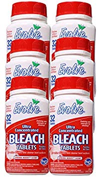 Evolve Bleach Tablets, 6 Pack case, 192 Tablets (Spring Berry Scent)