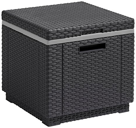 Keter 213828 Rattan Ice Cooler Bucket Box Outdoor Garden Furniture - Graphite