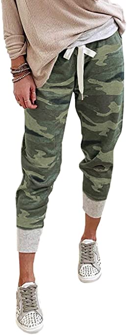 Dokotoo Womens Fashion Casual Drawstring Elastic Waist Cotton Jogging Jogger Pants with Pockets