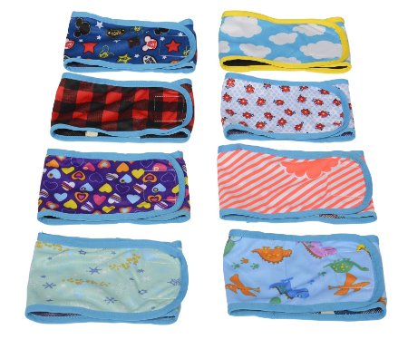 HTKJ Washable Male Dog Belly Band (Pack of 4) with Velcro Reusable Durable Dog Diapers Wrap for Small Medium Pet Dog