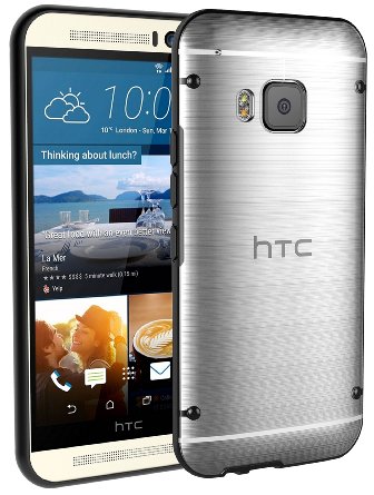 HTC M9 Case, M9 case, E LV HTC ONE M9 Case Slim Fit Scratch-Resistant Transparent Clear Back Soft TPU Bumper Case Cover for HTC ONE M9 with Microfiber Cleaning Cloth - BLACK