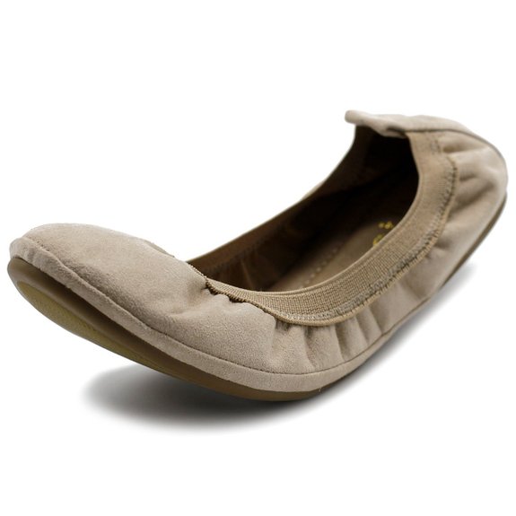 Ollio Womens Shoe Faux Suede Comfort Ballet Flat