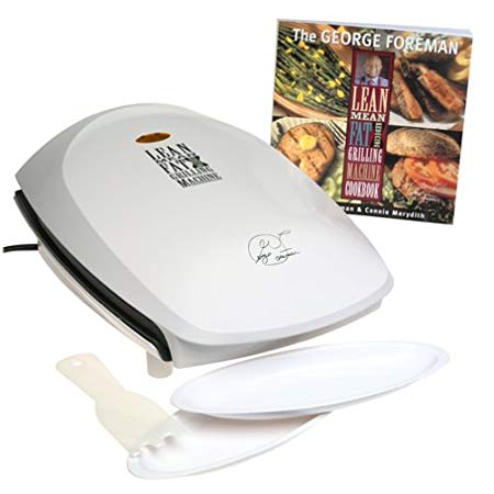 George Foreman GR26CB Family Size Plus Grill with Cookbook, White