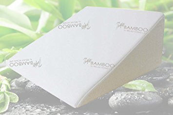 Bamboo By Relax Home Life - Foam Wedge Bamboo Pillow With 1.5" Memory Foam Topper and Stay Cool Cover (25"W x 25"L x 12"H)