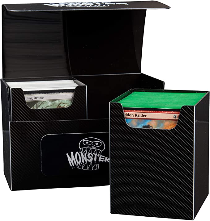 Extra Large Magnetic Deck Box - MTG Commander Big Case - Two XL Removable Compartments Hold 200 Double Sleeved Magic Game Cards