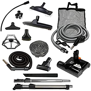 Diamond Central Vacuum Accessory Kit with Sebo ET-2 Powerhead (Pigtail, 35')
