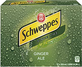Schweppes Ginger Ale Cans, Caffeine free,  355mL, 12 Pack