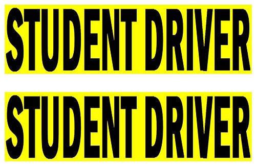 Premium 2 Pack STUDENT DRIVER signs stickers for new driver, removable back glue, sticks better and paint safe. Reduce road rage and accidents for rookie drivers.