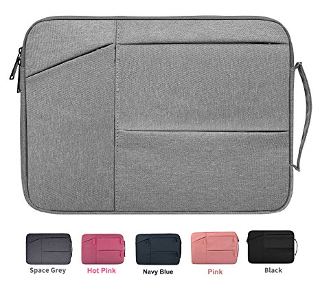 15.6 Inch Water Repellent Shockproof Laptop Sleeve Case with Handle for Acer Chromebook 15 CB5-571, Acer Aspire, ASUS, Toshiba, Dell Inspiron, Lenovo, HP Notebook Protective Carrying Case, Grey