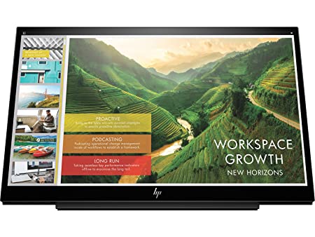 HP EliteDisplay S14 14-inch Full HD Portable IPS Display (60 Hz Refresh Rate, 5ms Response Time, USB-C, Anti-Glare, in Plane Switching, LED backlights, On-Screen Controls, Plug and Play), 3HX46AA, Black