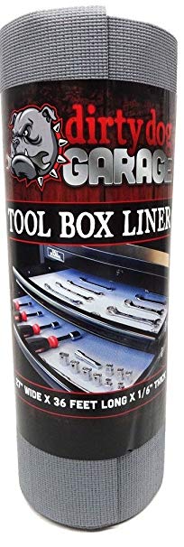 Dirty Dog Garage Tool Box Drawer Liner | 27” x 36 Feet | 1/6 Thick | Non-Slip Solid Surface