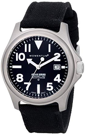 Momentum Men's 1M-SP00B6B Atlas Titanium Watch with Black Canvas Band