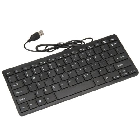 Floureon Ultra-thin Wired USB 2.0 Mini Multimedia Keyboard for Laptop and PC