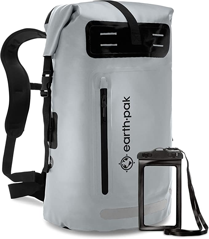 Earth Pak- Summit Series Rucksack Waterproof Dry Bag Backpack Heavy Duty Roll-Top Closure and Cushioned Padded Back Panel