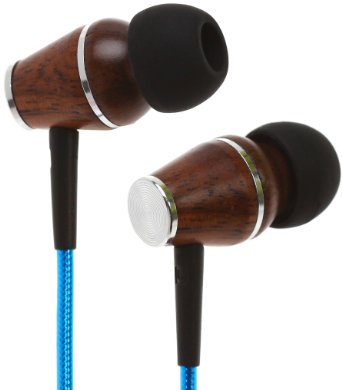 Symphonized XTC 2.0 Premium Genuine Wood In-ear Noise-isolating Headphones|Earbuds|Earphones with Innovative Shield Technology Cable and Mic (Electric Blue)