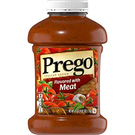 Prego Pasta Sauce, Italian Tomato Sauce with Meat, 67 Ounce Jar