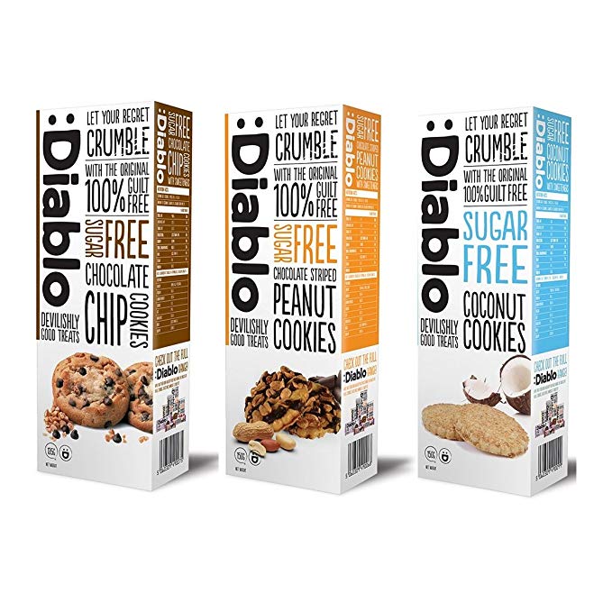 Mixed Flavours Luxury Cookies Biscuits - No Added Sugar Free Diablo (Pack of 3)