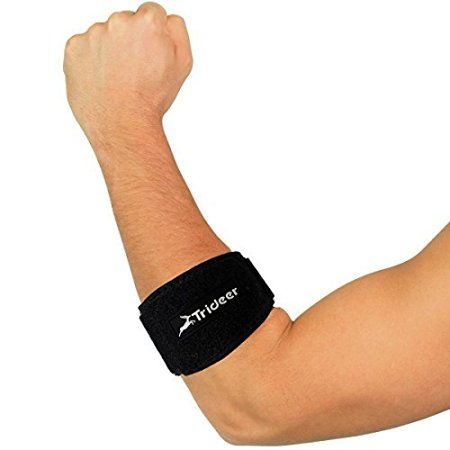 Trideer® Tennis/Golf Elbow Brace, Forearm Brace, Adjustable Elbow Support Brace Strap with Compression Pad for Men & Women - Pain Relief, Ease the Symptoms of Tennis, Golfers and Racket Sports Players Elbow - One Pack