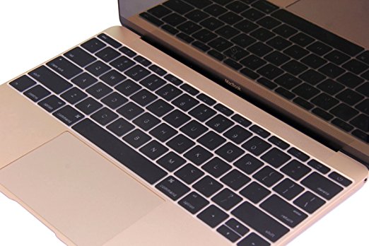 CaseBuy Backlit Series Keyboard Protector Cover Skin for Macbook 12 Inch A1534 and NEWEST MacBook Pro 13 Inch A1708 (Released 2016, No TouchBar)(Hollow Black)