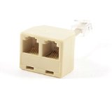 Uxcell a13052100ux0686 RJ11 Male Line to Double RJ11 Female Jack Telephone FilterSplitter