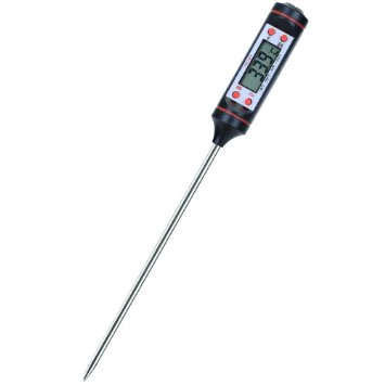 AcTopp Food Thermometer Digital LCD Food Probe Thermometer for Kitchen Cooking BBQ Meat Steak Turkey Wine Liquid(4-Button,Black)