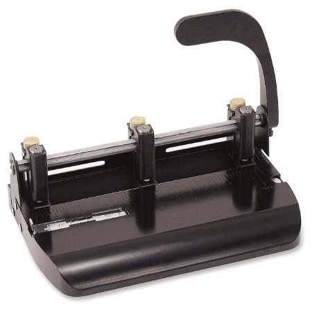 Officemate  Heavy Duty Adjustable 2-3 Hole Punch with Lever Handle, 32-Sheet Capacity, Black (90078)