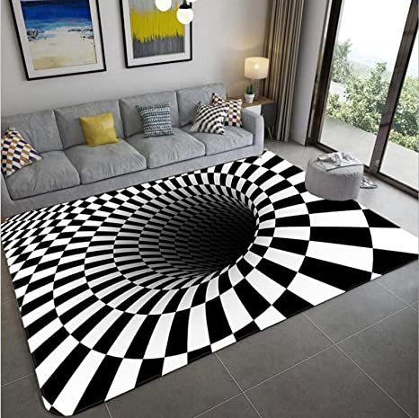 3D Optical Illusion Rug Fun Sensation of Falling Area Rugs Vortex Trippy Rug for Bedroom Living Room 59x40 inch