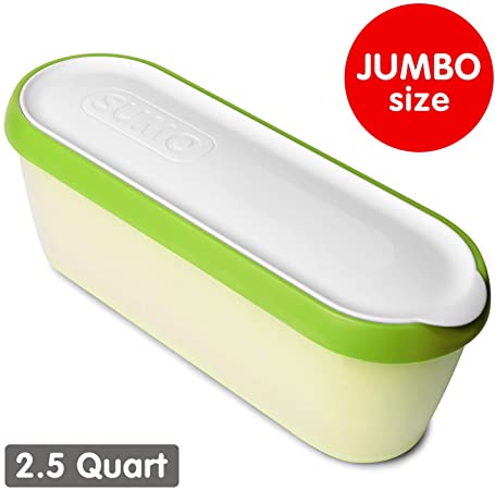 SUMO Jumbo Homemade Ice Cream Containers: Dishwasher Safe Tub. 2.5 Quart (Green)