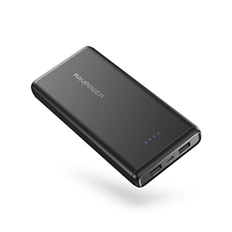 Portable Charger RAVPower 20000mAh USB External Battery Pack Dual iSmart 2.0 USB Ports, 3.4A Max Output, 2A Input Power Bank for iPhone, iPad, Galaxy Android Devices