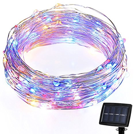 Hallomall 150LED 72ft Outdoor Solar Powered Copper Wire String Lights, Waterproof Solar Fairy Decoration Lights for Garden, Home, Patio and Christmas Party- 2 Modes, Multi-Color