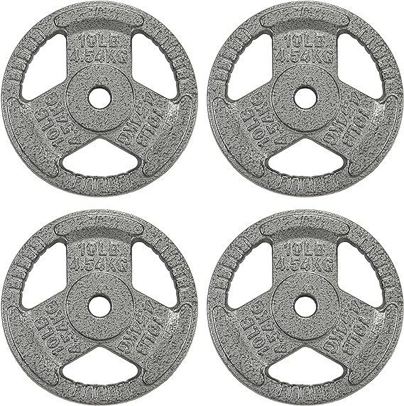 Signature Fitness Standard 1-Inch Cast Iron Plate Weight Plate for Strength Training and Weightlifting