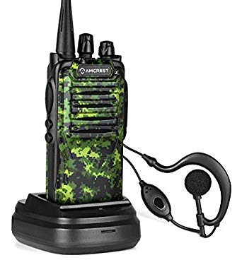 Amcrest ATR-22 UHF Portable Radio Walkie Talkie Frequency Range 400-470 MHz FM Transceiver 16 Programmable Channels High Power Flashlight Walkie-Talkie Two-Way Radio FCC Cert. (Camo)