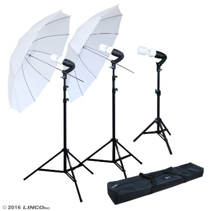 Linco Lincostore Photography Photo Portrait Studio 600W Umbrella Continuous Lighting Kit AM112