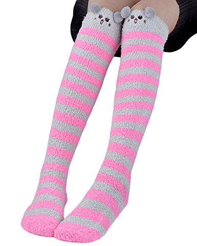 Fascigirl Over the Knee Socks Leg Warmers Thigh High Fuzzy Socks for Girls