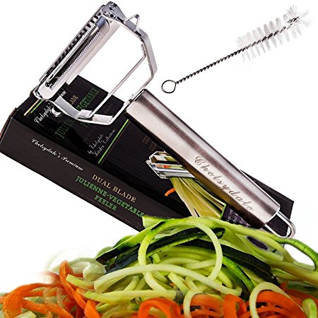 Julienne Peeler and Vegetable Peeler Zoodle Maker Peele Potato Carrot Zucchini Noodle Pasta Zoodler Slicer by Chelsydale