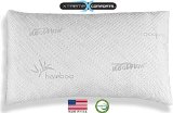 Slim Hypoallergenic Bamboo Pillow - Shredded Memory Foam With Kool-Flow Micro-Vented Bamboo Cover - Made in the USA by Xtreme Comforts - Hypoallergenic and Dust Mite Resistant King