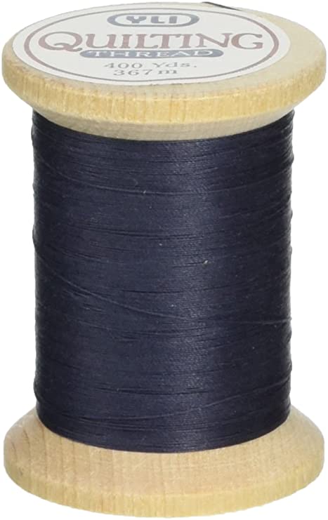 YLI 21104-015 3-Ply T-40 Cotton Hand Quilting Thread, 400 yd, Dark Blue