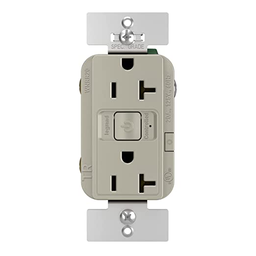 Legrand Radiant® Smart Outlet with Netatmo, Compatible with Alexa, Google Assistant & Apple HomeKit, 20A, Nickel, WNRR20NI