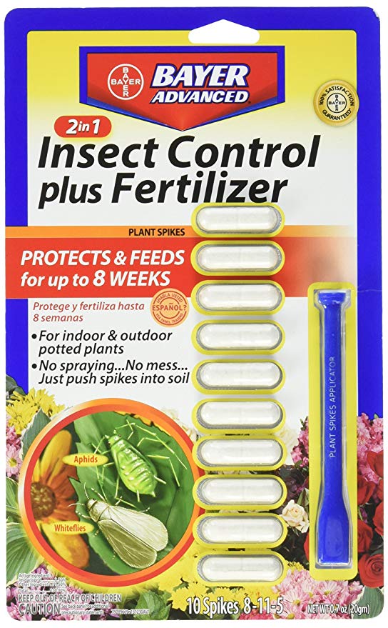 Bayer Advanced Insect Control Plus Fertilizer Plant Spike 8-11-5 Spike