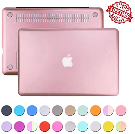 MacBook Air 13 inch Case Cover, IC ICLOVER Matte Plastic Hard Shell Snap on Protective Case for Apple MacBook Air 13.3" Mode [A1466 / A1369] - Rose Gold