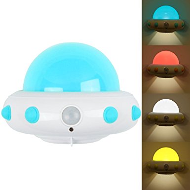 Christmas Gift Night Light-Youngnis Intelligent UFO Human Body and Light Sensor Control Night Light for Passageway,Bedroom,Bathroom,Vestibule (Blue)