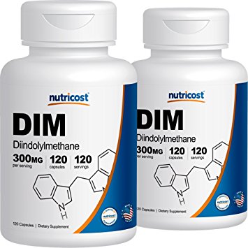 Nutricost DIM (Diindolylmethane) 300mg, 120 Capsules with BioPerine (2 Bottles)